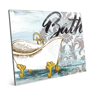 'Bath Tub Black' Glass Wall Art