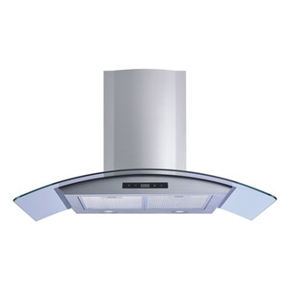 Winflo O-W101B30 30-inch Stainless Steel/Tempered Glass Convertible Wall Mount Range Hood