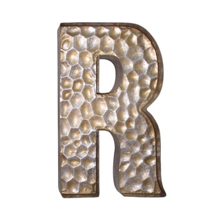 Jeco Honeycomb Gold-tone Metal Patterned Letter