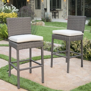 Barcelona Outdoor Counter Stools with Sunbrella Cushion (Set of 2) by Christopher Knight Home