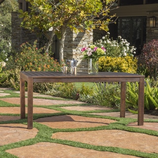 Manila Outdoor Acacia Wood Rectangle Dining Table by Christopher Knight Home
