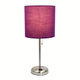 LimeLights Purple and Silvertone Metal/fabric Lamp with Charging Outlet