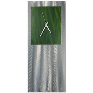 Nate Halley 'Green Studio Clock' Modern Accent Clock on Ground and Colored Aluminum