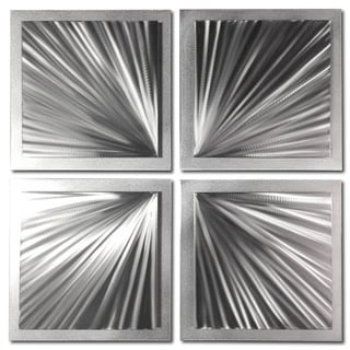 Nate Halley 'Silver Speed' Starburst Metal Art on Natural Aluminum