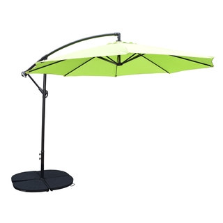 Troy Lime Green 10-foot Cantilever Umbrella with Black 4 Pc Polyresin Weight/Stand
