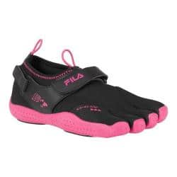 Women's Fila Skele-Toes EZ Slide Drainage Black/Hot Pink