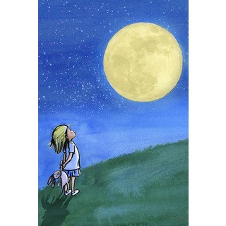 Marmont Hill - 'Girl and Moon' by Phyllis Harris Painting Print on Wrapped Canvas