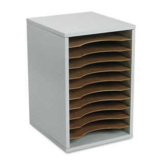 Safco Wood Vertical Desktop Literature Sorter 11 Sections 10 5/8 x 11 7/8 x 16 Grey