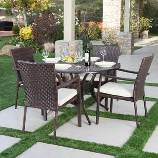 Emerald Outdoor 5-piece Round Dining Set with Cushions by Christopher Knight Home