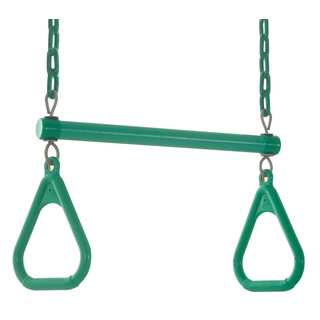 Swingan Green Trapeze Swing Bar with Fully Assembled Vinyl Coated Chain