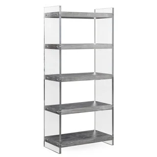 Berlin Clear Lucite and Grey Veneer Pine Bookcase