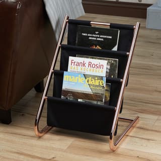 Furniture of America Cara Contemporary 3-tier Rose Gold Magazine Rack