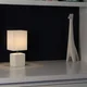 Light Accents Off-white Linen Square Ceramic Table Lamp