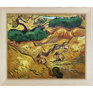 Vincent Van Gogh 'Two Rabbits' Hand Painted Framed Oil Reproduction on Canvas