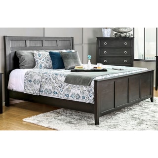 Furniture of America Gailes Transitional Wire-brushed Black Panel Bed