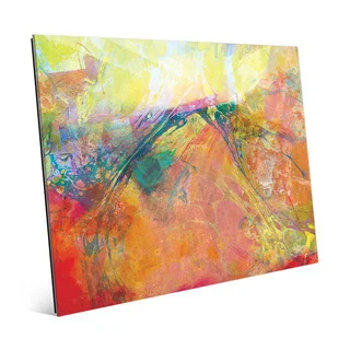 Oily Amber Spatter Wall Art Print on Acrylic