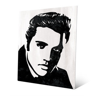 Elvis Presley B&W Wall Art Print on Metal