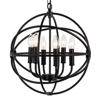 Journee Home 'Mahin' 20 in Hard Wired Iron Chandelier With 6 Included Edison Bulbs