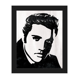 Elvis Presley B&W Framed Canvas Wall Art Print