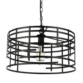 Journee Home 'Iron Coup' 9 in Hard Wired Iron Pendant Light With Included Edison Bulb
