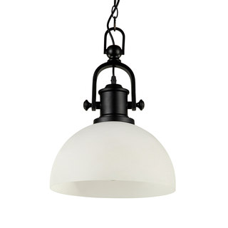 Journee Home 'Reanna' 10 in Frosted Glass Hard Wired Iron Pendant Lamp