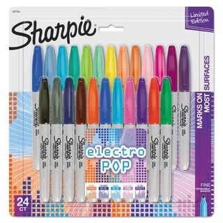 Sharpie Fine Electro Pop Marker Fine Point Assorted 24/Pack
