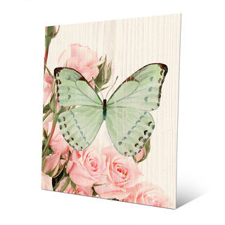 'Butterfly and Roses Garden Party' Metal Wall Art