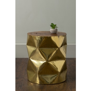 East At Main's Lyon Gold Round Brass Accent Table