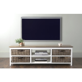 East At Main's Lovell White Rectangle Mahogany TV Stand