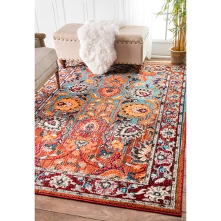 nuLOOM Traditional Flower Persian Multi Rug (9' x 12')