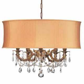 Crystorama Gramercy Collection 5-light Aged Brass/Crystal Chandelier