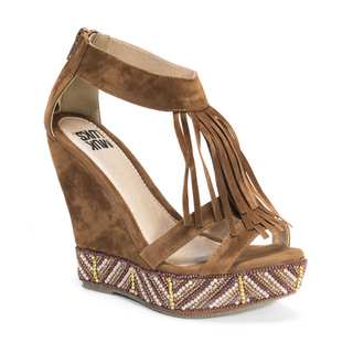 MUK LUKS Women's Ciara Brown Wedge Sandals