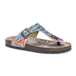 MUK LUKS Women's Tina Multicolored Suede Sandals