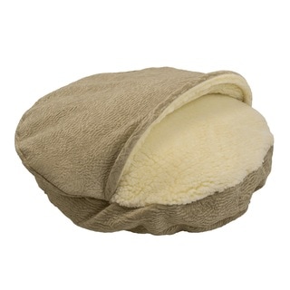 Snoozer Orthopedic Premium Micro Suede Cozy Cave Piston Sand Pet Bed