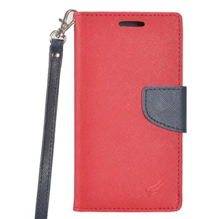 Insten Red/ Blue Leather Case Cover Lanyard with Stand/ Wallet Flap Pouch For LG G5