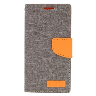Insten Gray/ Orange Leather Case Cover with Stand/ Wallet Flap Pouch/ Photo Display For Samsung Galaxy S6 Edge Plus