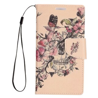 Insten Pink Flowers Leather Case Cover Lanyard with Stand/ Wallet Flap Pouch/ Photo Display For Apple iPhone 7