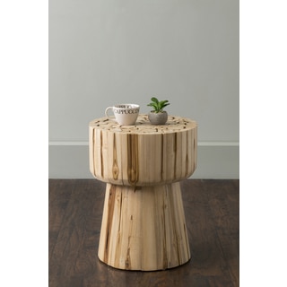 East At Main's Lawton Brown Round Teak Log Accent Table