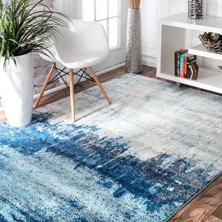 nuLOOM Contemporary Abstract Blue Rug (9' x 12')