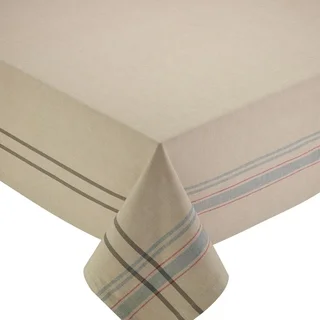 Natural French Stripe Tablecloth - 60 x 84"