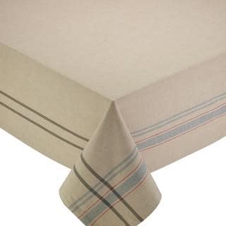 Natural French Stripe Tablecloth - 60 x 104"