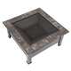 Pure Garden 32 inch Square Tile Fire Pit with Cover - Bronze Finish - Thumbnail 4
