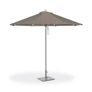 Oxford Garden 9-feet Octagon Taupe Sunbrella Fabric Shade Market Umbrella with Brushed Aluminum Frame
