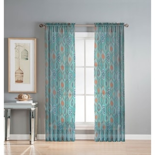 Window Elements Olina Printed Sheer Extra Wide 84-inch Grommet Curtain Panel - 54 x 84