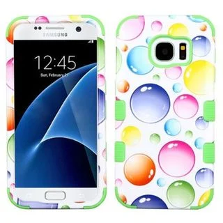 Insten Colorful Rainbow Bubbles Tuff Hard PC/ Silicone Dual Layer Hybrid Rubberized Matte Case Cover For Samsung Galaxy S7