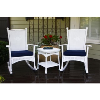 Tortuga Outdoor Classic Coastal White Rocking Chair Set (3-piece)