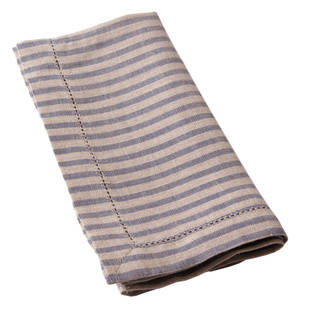 Cottage Home Bernadette Steel Blue Stripe Linen Guest Towels (Set of 2)