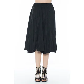 Morning Apple Women's Suede Flowy Mid-lengh Skirt