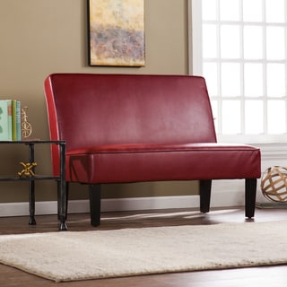 Harper Blvd Brookdale Faux Leather Settee Bench - Roman Red