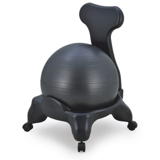 Sierra Comfort Black Plastic Balance Ball Chair With Backrest